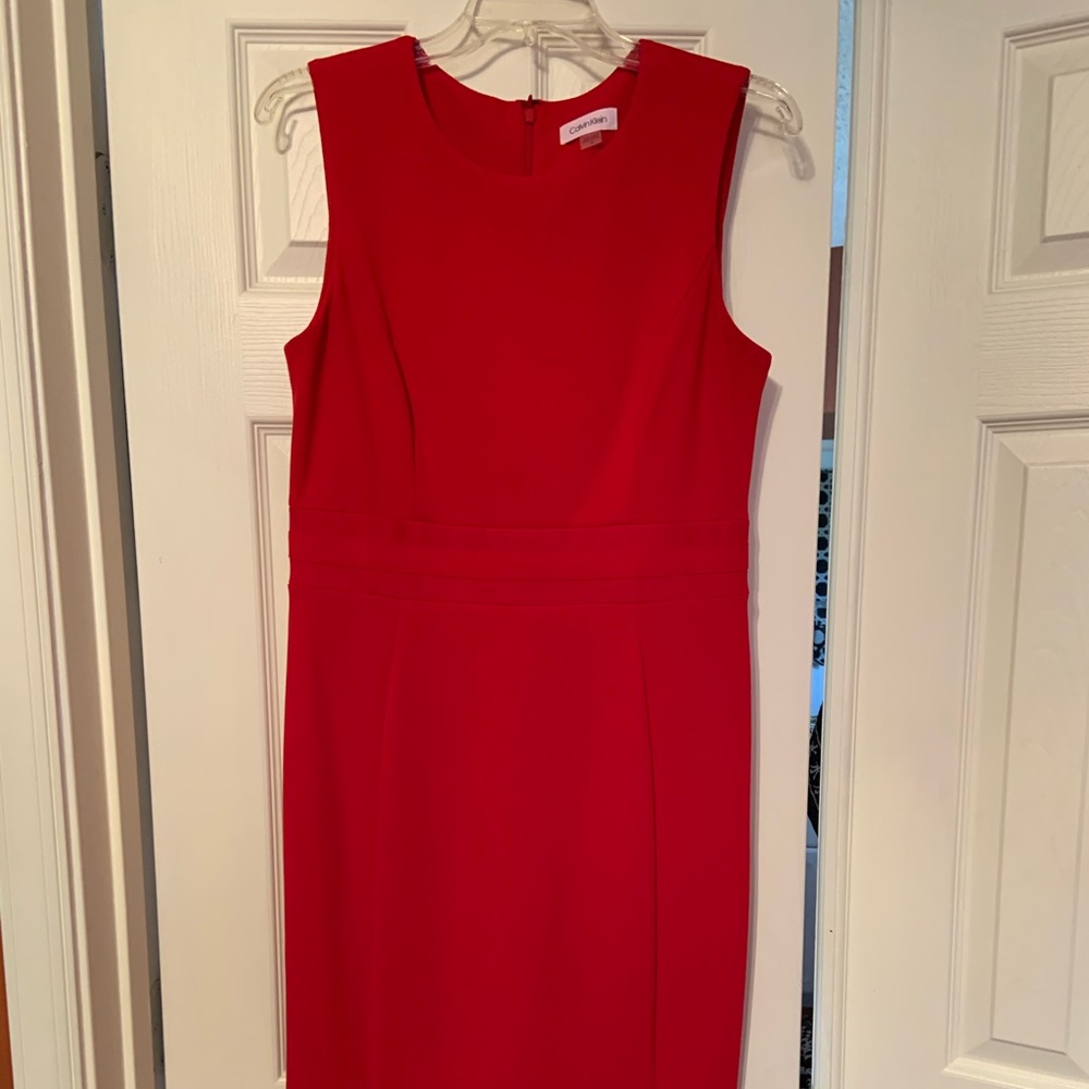 Calvin Klein dressy beautiful dress bright red!